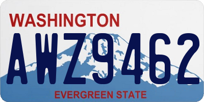 WA license plate AWZ9462