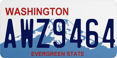 WA license plate AWZ9464