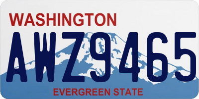 WA license plate AWZ9465