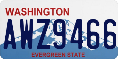WA license plate AWZ9466