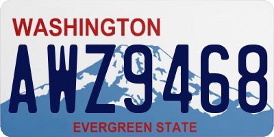 WA license plate AWZ9468