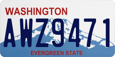 WA license plate AWZ9471