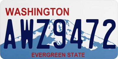 WA license plate AWZ9472