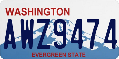 WA license plate AWZ9474