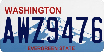 WA license plate AWZ9476