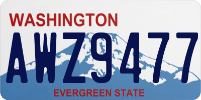 WA license plate AWZ9477