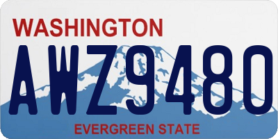 WA license plate AWZ9480