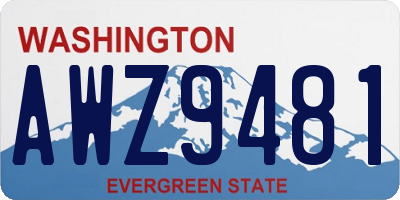 WA license plate AWZ9481