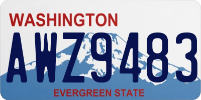 WA license plate AWZ9483
