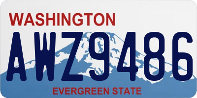 WA license plate AWZ9486