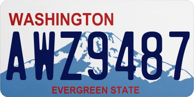 WA license plate AWZ9487