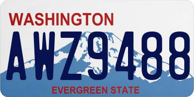 WA license plate AWZ9488