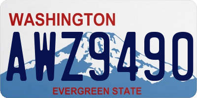 WA license plate AWZ9490