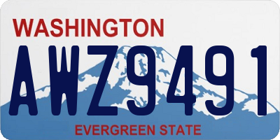 WA license plate AWZ9491
