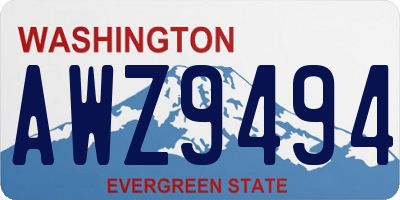 WA license plate AWZ9494