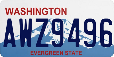 WA license plate AWZ9496
