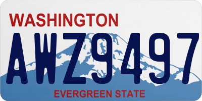 WA license plate AWZ9497