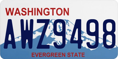 WA license plate AWZ9498