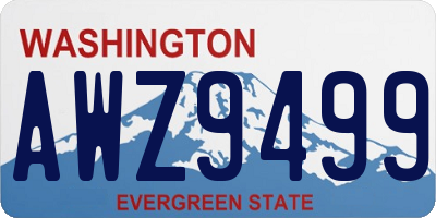 WA license plate AWZ9499