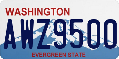 WA license plate AWZ9500