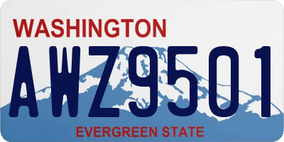 WA license plate AWZ9501