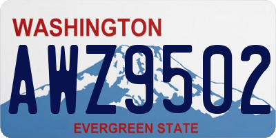 WA license plate AWZ9502