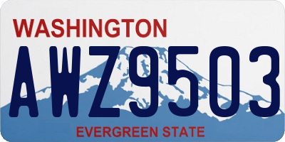 WA license plate AWZ9503