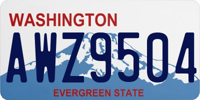 WA license plate AWZ9504
