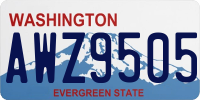 WA license plate AWZ9505