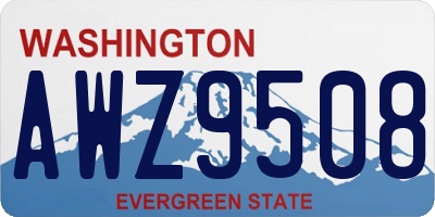 WA license plate AWZ9508