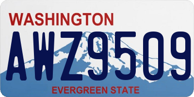 WA license plate AWZ9509