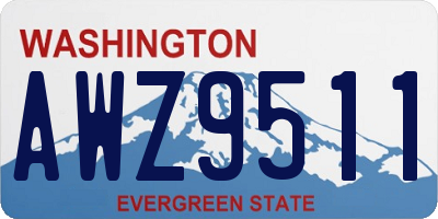 WA license plate AWZ9511