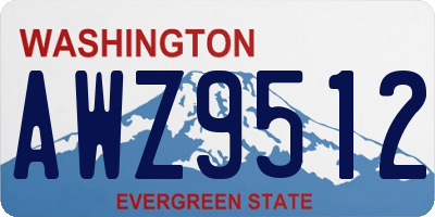 WA license plate AWZ9512