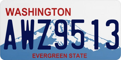 WA license plate AWZ9513