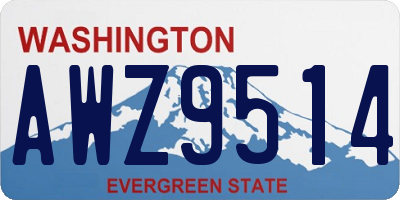 WA license plate AWZ9514