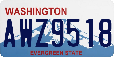 WA license plate AWZ9518
