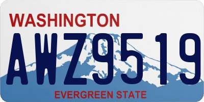 WA license plate AWZ9519