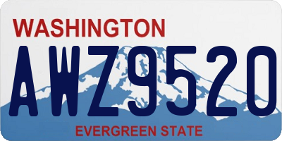 WA license plate AWZ9520