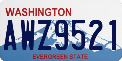 WA license plate AWZ9521