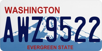 WA license plate AWZ9522