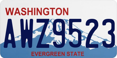 WA license plate AWZ9523
