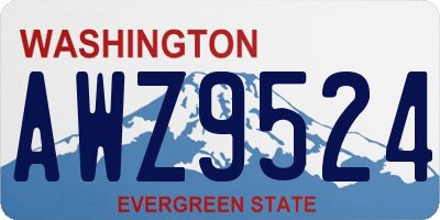 WA license plate AWZ9524