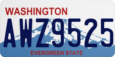 WA license plate AWZ9525