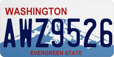 WA license plate AWZ9526