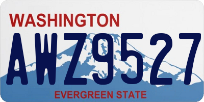 WA license plate AWZ9527
