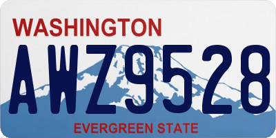 WA license plate AWZ9528