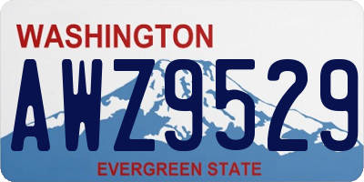 WA license plate AWZ9529