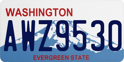 WA license plate AWZ9530