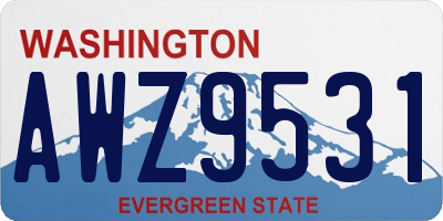 WA license plate AWZ9531