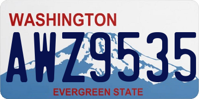 WA license plate AWZ9535